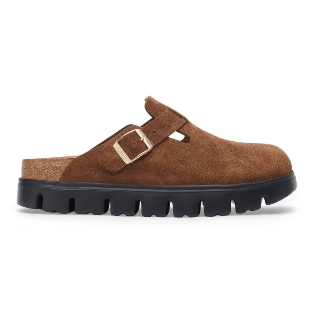 Birkenstock Women's Boston Chunky Dark Tea/Black Suede