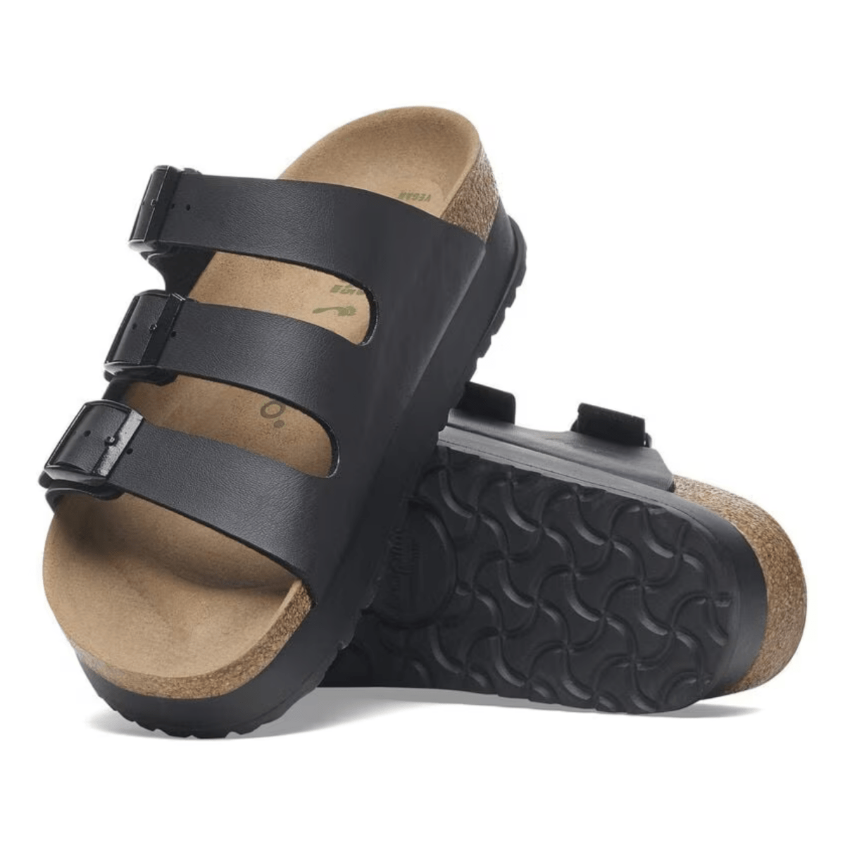 Birkenstock Women's Florida Vegan Flex Platform Birko-Flor Black