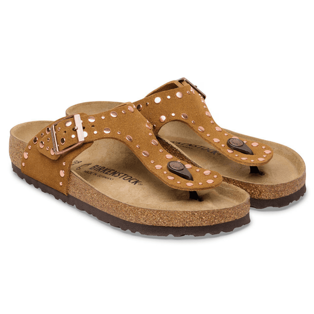 Birkenstock Women's Gizeh Rivets Mink Suede