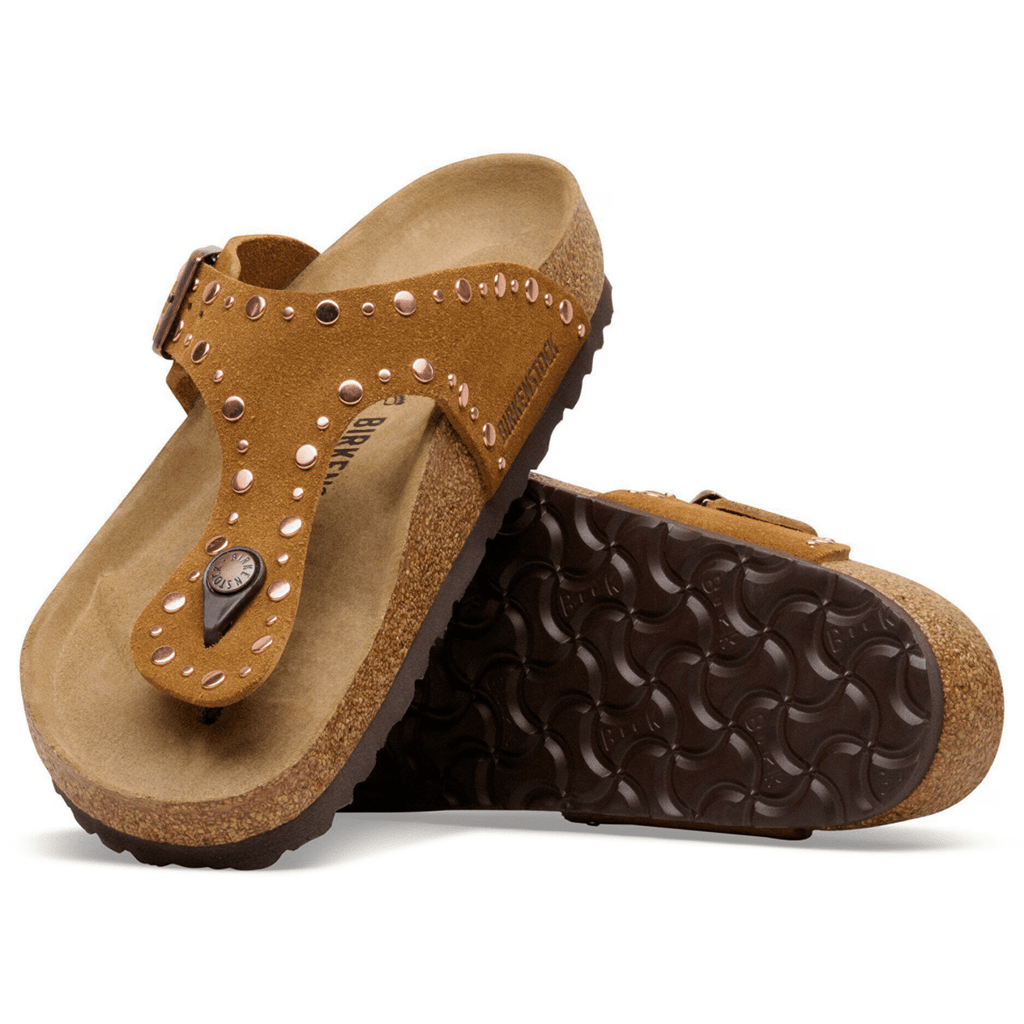 Birkenstock Women's Gizeh Rivets Mink Suede
