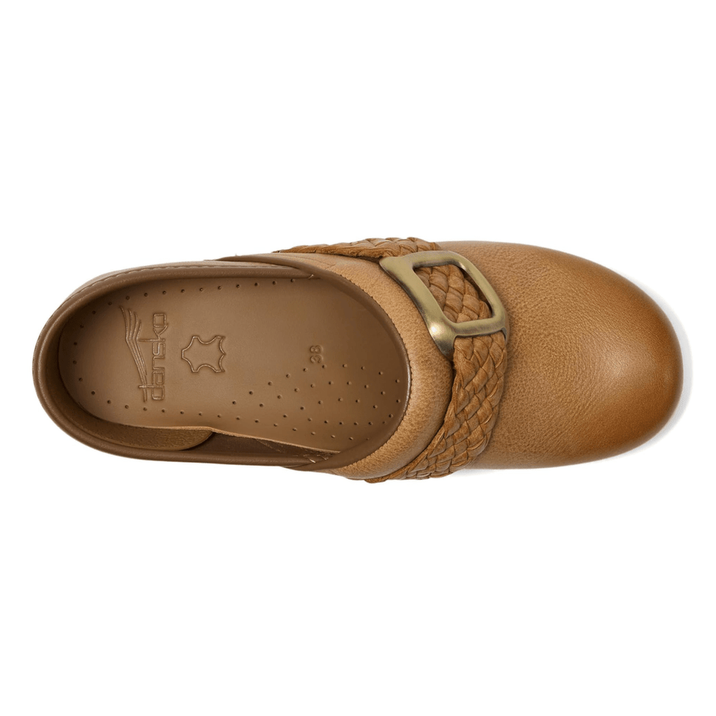 Dansko Women's Pro Braided Clog Honey Distressed Leather