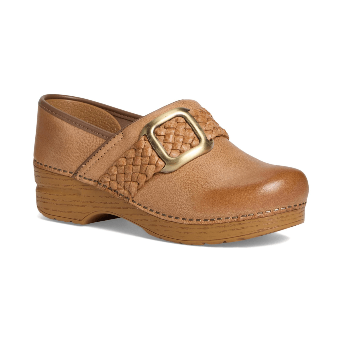 Dansko Women's Pro Braided Clog Honey Distressed Leather