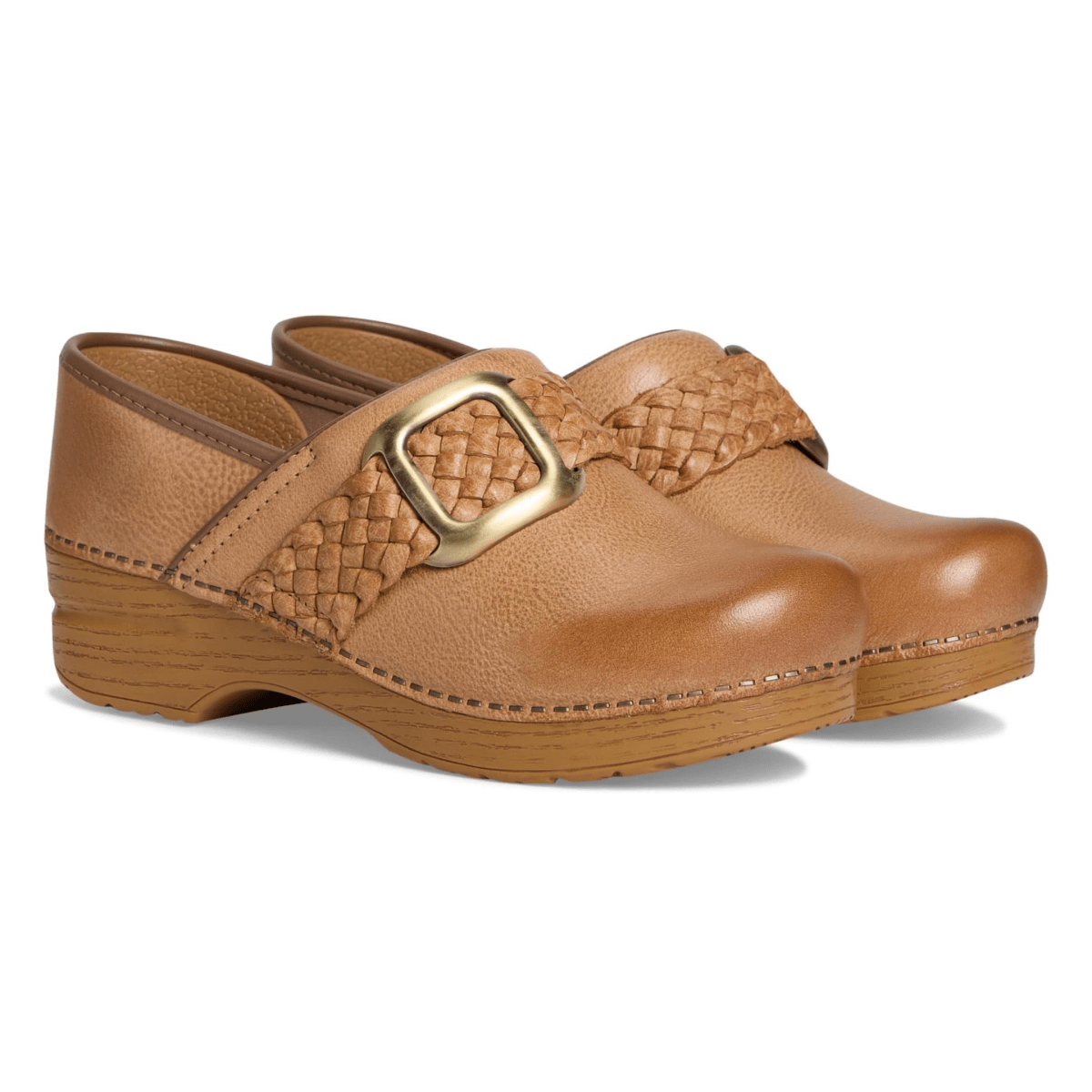 Dansko Women's Pro Braided Clog Honey Distressed Leather